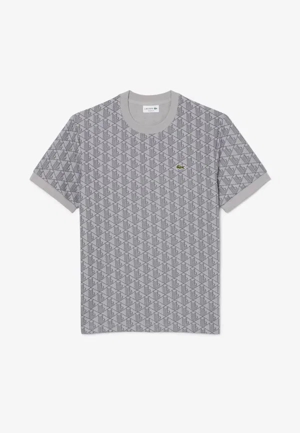 Футболка принтованная Lacoste Th1197_4Iw, вересково-серый/графит — фото 3