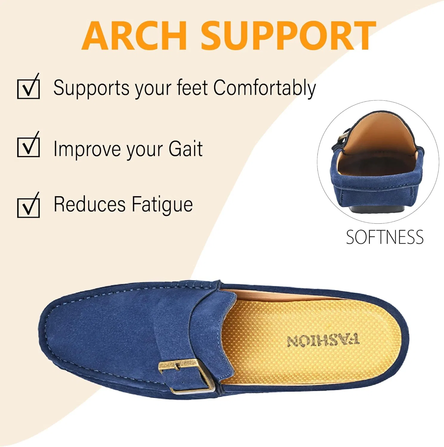 Мокасины кожаные Asifn Slip-On Loafers, синий — фото 3