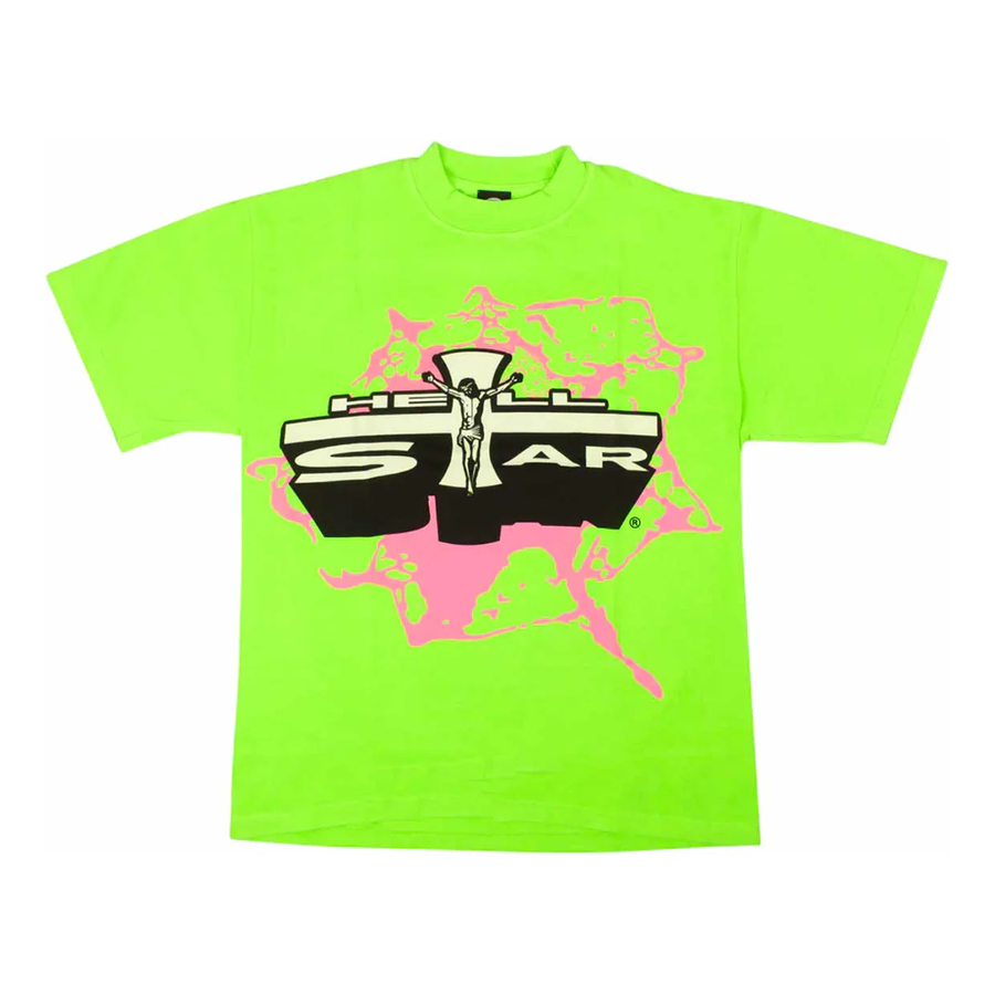 

Футболка Hellstar Studios Jesus Emblem Lime T-Shirt 'Neon Green', зеленый