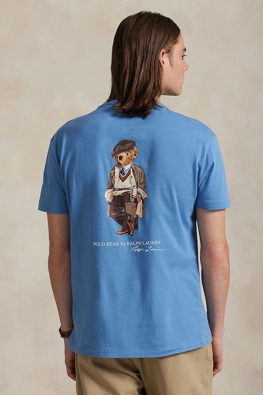 

Хлопковая футболка Polo Ralph Lauren, синий