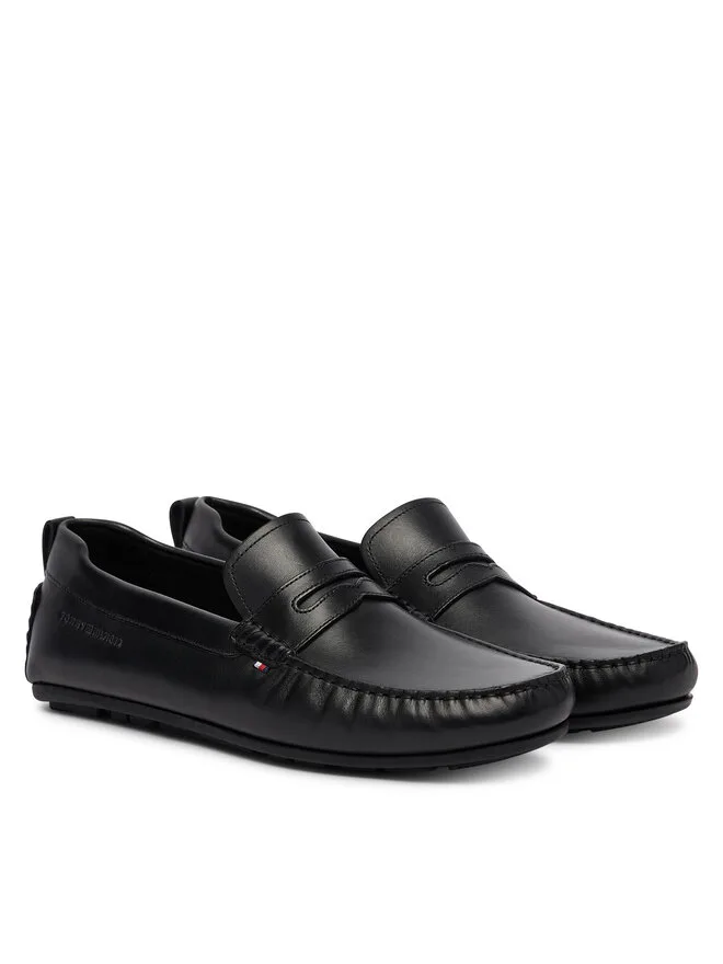 Tommy Hilfiger Кожаные мокасины Hilfiger Driver FM0FM05790, черные — фото 2