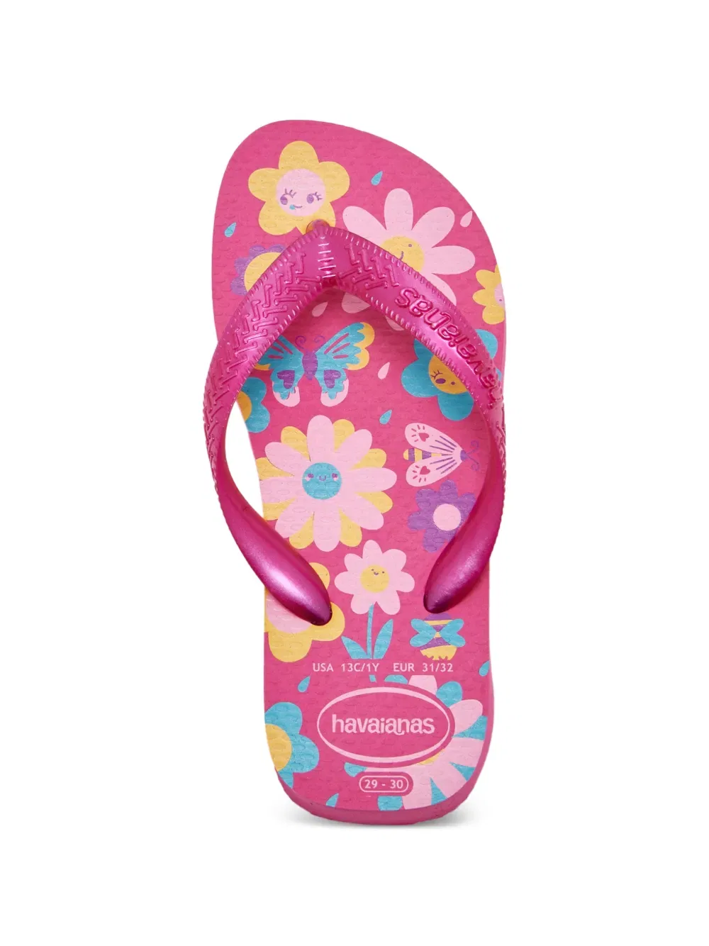 Шлепанцы с цветочным принтом Havaianas Kids, розовый — фото 4