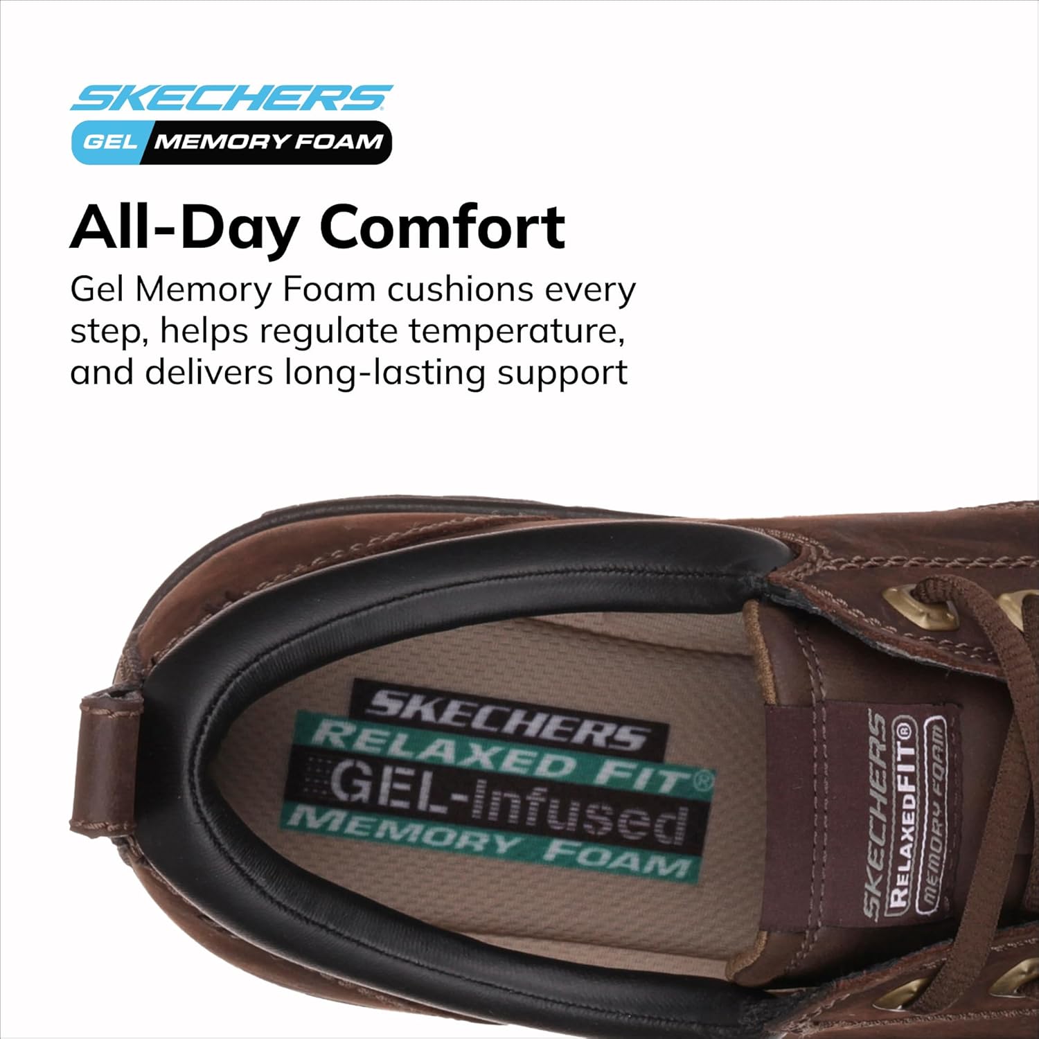 Мужские кроссовки Skechers Rilar Oxford, коричневый — фото 4