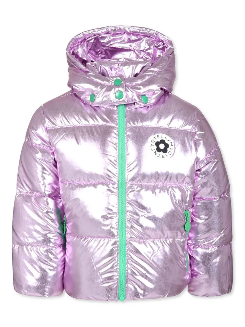 

Пуховик с логотипом Stella McCartney Kids, розовый