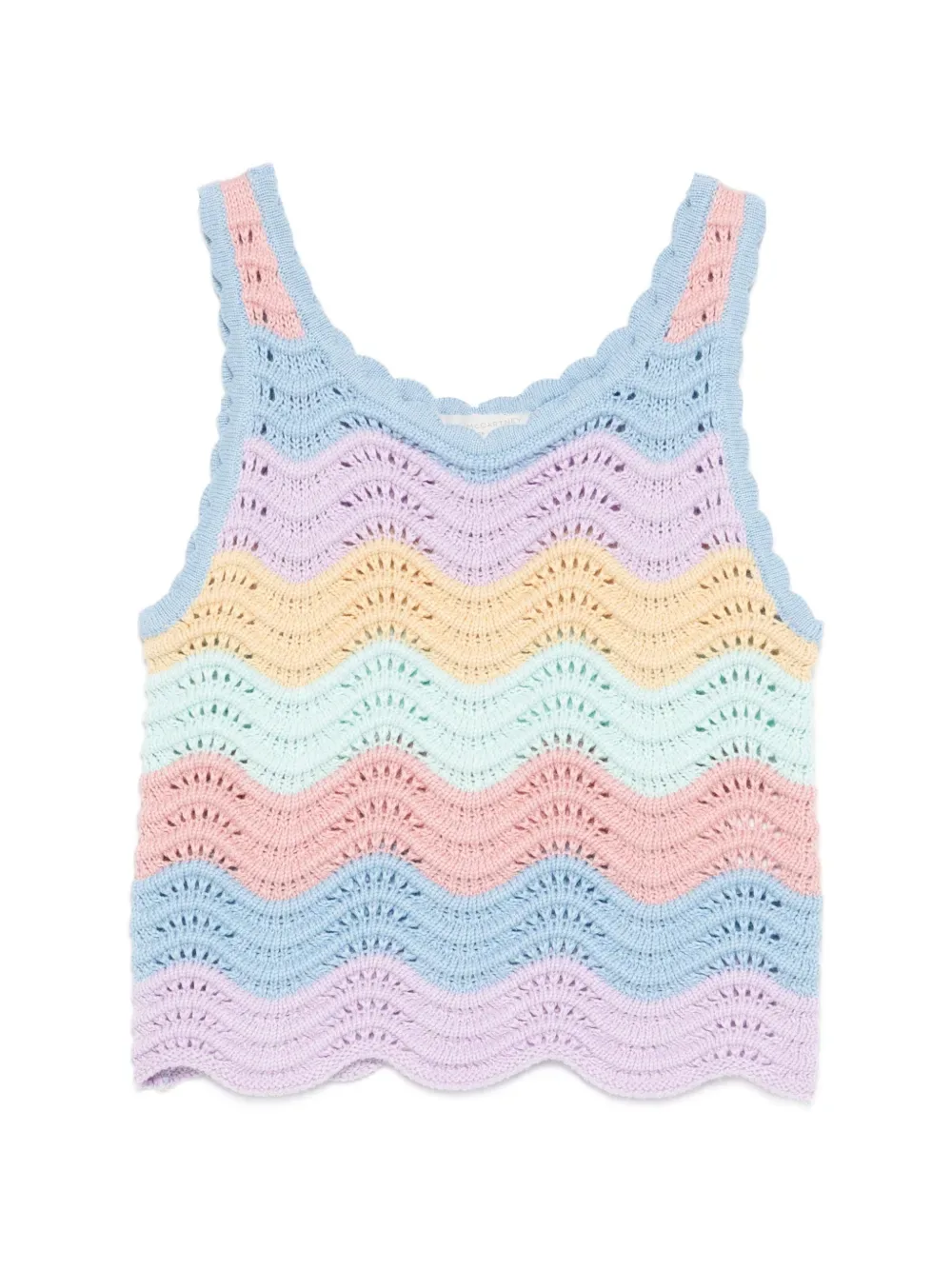 

Топ с волнистыми краями и полосками Stella Mccartney Kids, синий