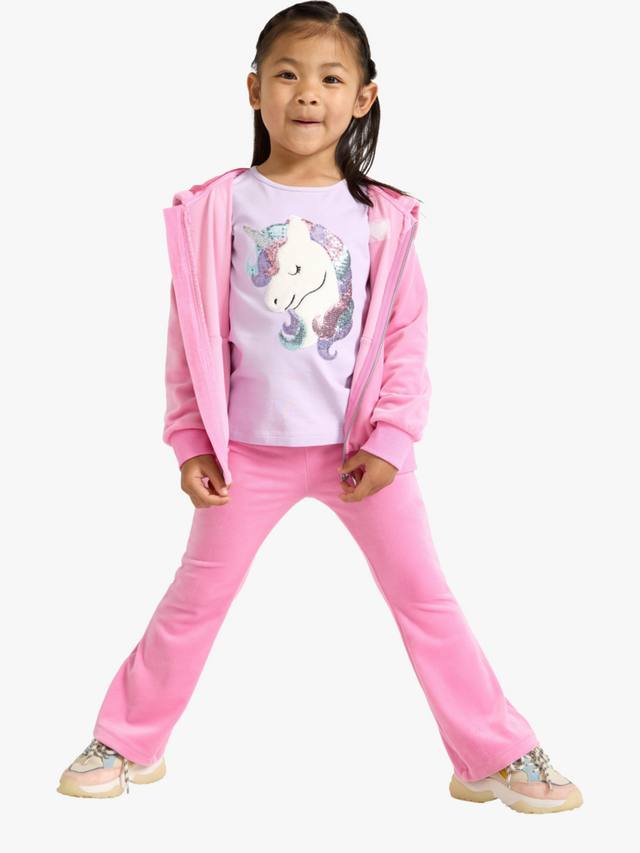 

Детские велюровые леггинсы с резинкой и расклешёнными штанинами Lindex, Pink