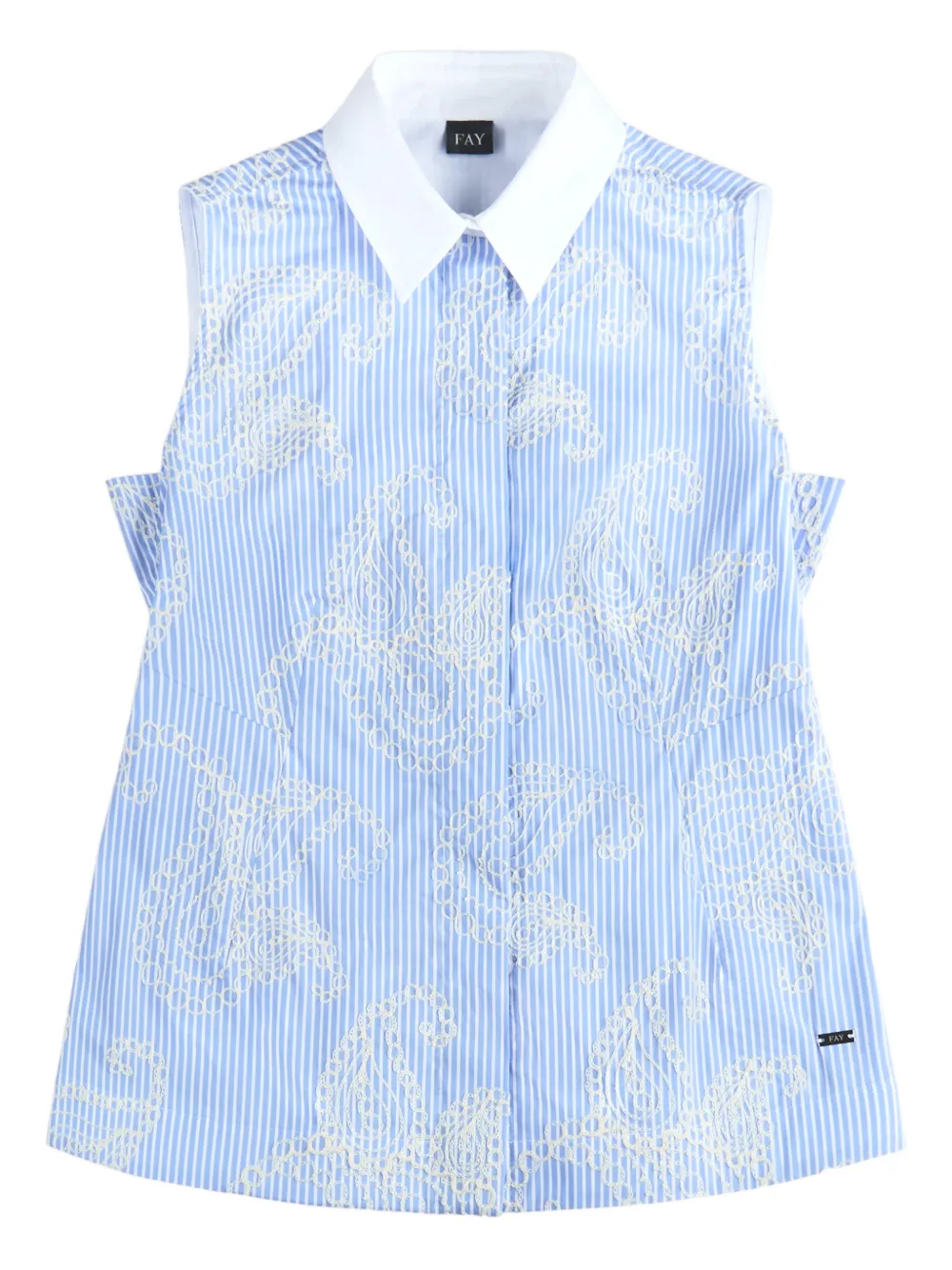 

Полосатая рубашка без рукавов Fay, синий