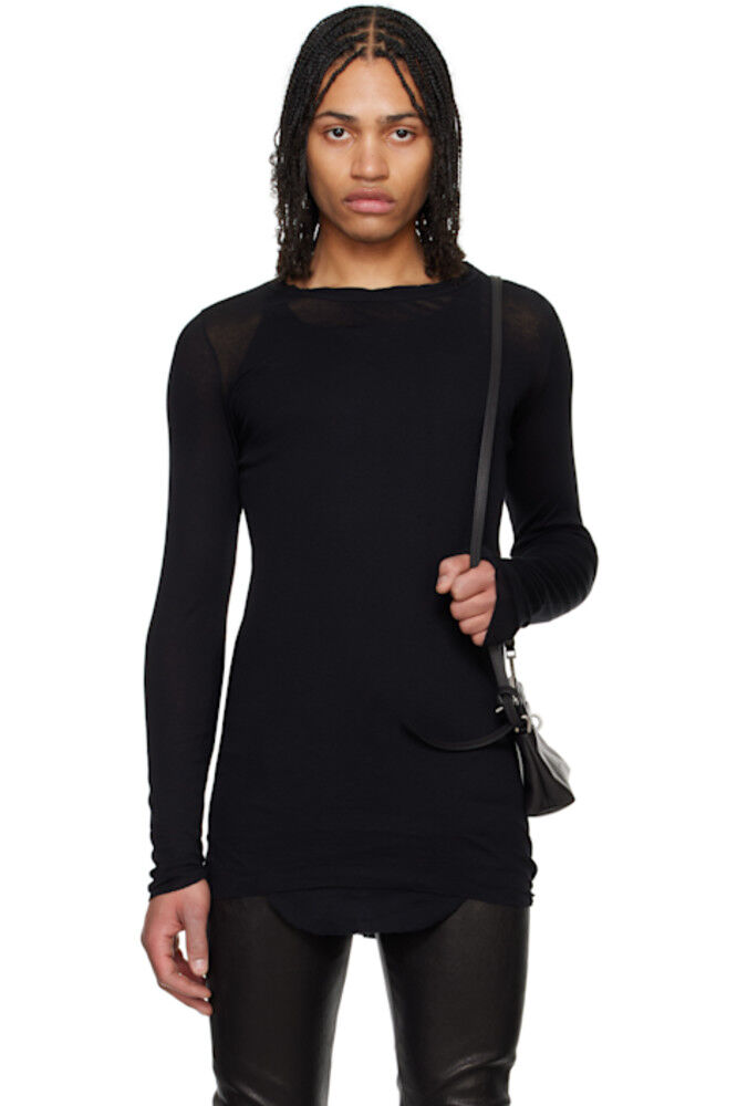 

Черная футболка Hollywood Rib LS Rick Owens