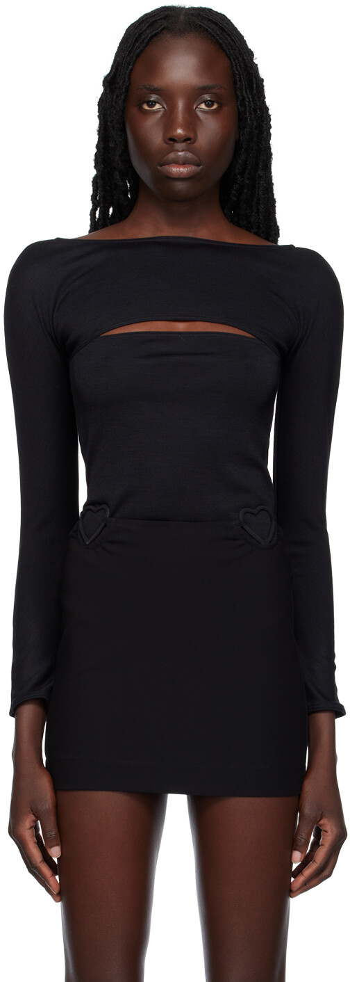 

Черное боди с разрезом Wolford