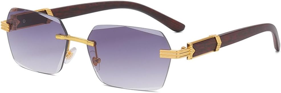 

Солнцезащитные очки без оправы с закругленными краями для мужчин и женщин, модные солнцезащитные очки с плавным затемнением, защита от УФ-излучения UV400 HHZZYVY, Grey