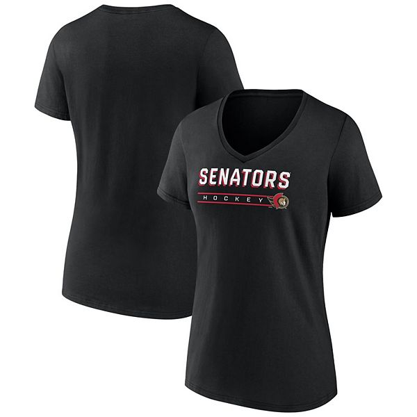 

Женская черная футболка v-neck Ottawa Senators Fanatics
