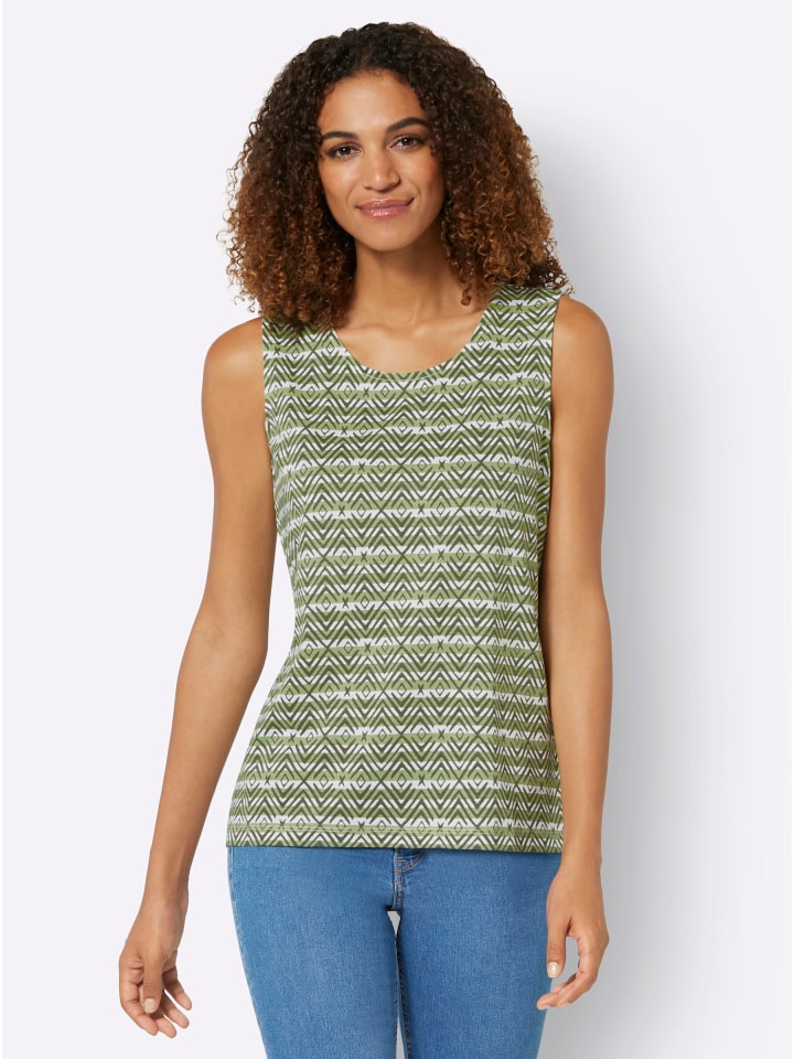 

WITT WEIDEN Рубашка в бело-бежевую полоску цвета хаки