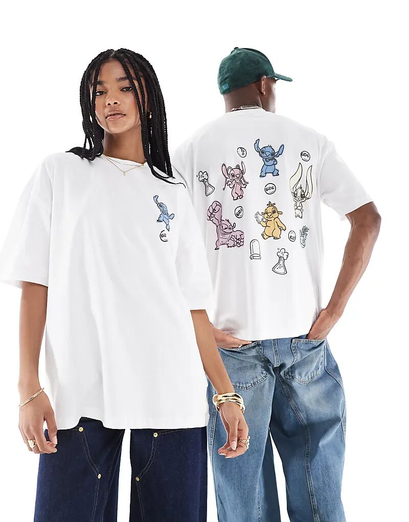 

Футболка унисекс оверсайз от ASOS DESIGN Disney с принтом «Стежок» белого цвета