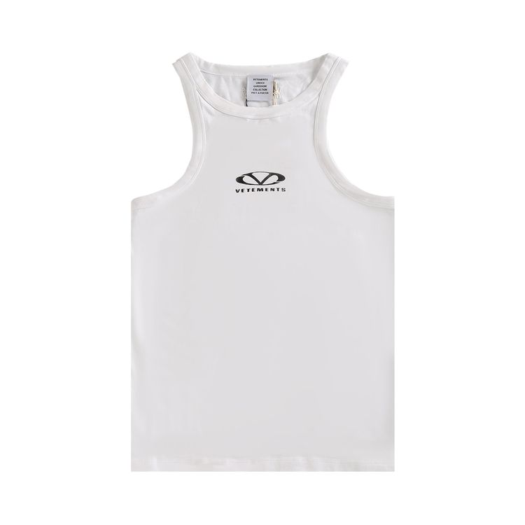 

Топ Vetements Oval Logo Tank Top 'White', белый