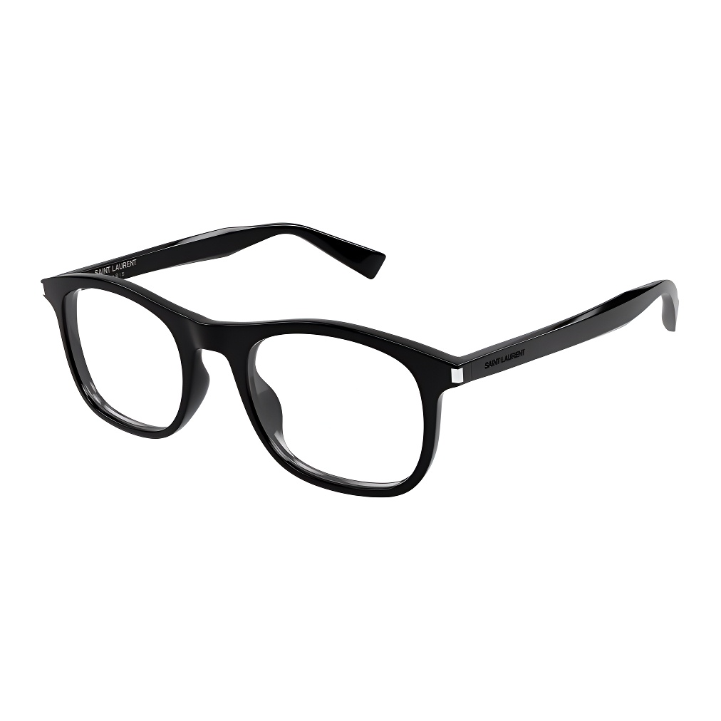 

SAINT LAURENT Ацетатные квадратные очки унисекс черные, Black