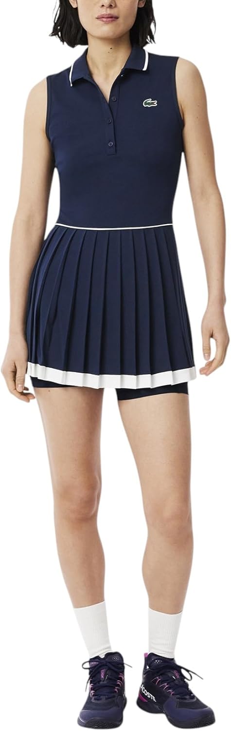 

Lacestone женское платье Sport Ultra Dry Tennis Heritage Lacoste, Navy Blue/Flour/Navy Blue
