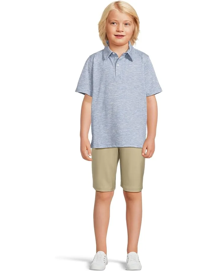Поло Johnston & Murphy Kids Micro Stripe Polo (Big Kid), Blue — фото 4