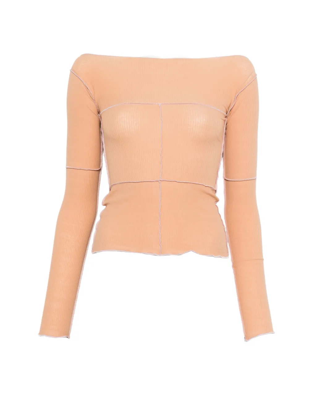 

Рифленая футболка цвета пепла Baserange, бежевый