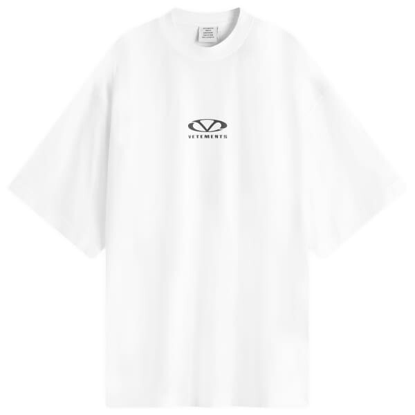 

Футболка большого размера с овальным логотипом Vetements, белый