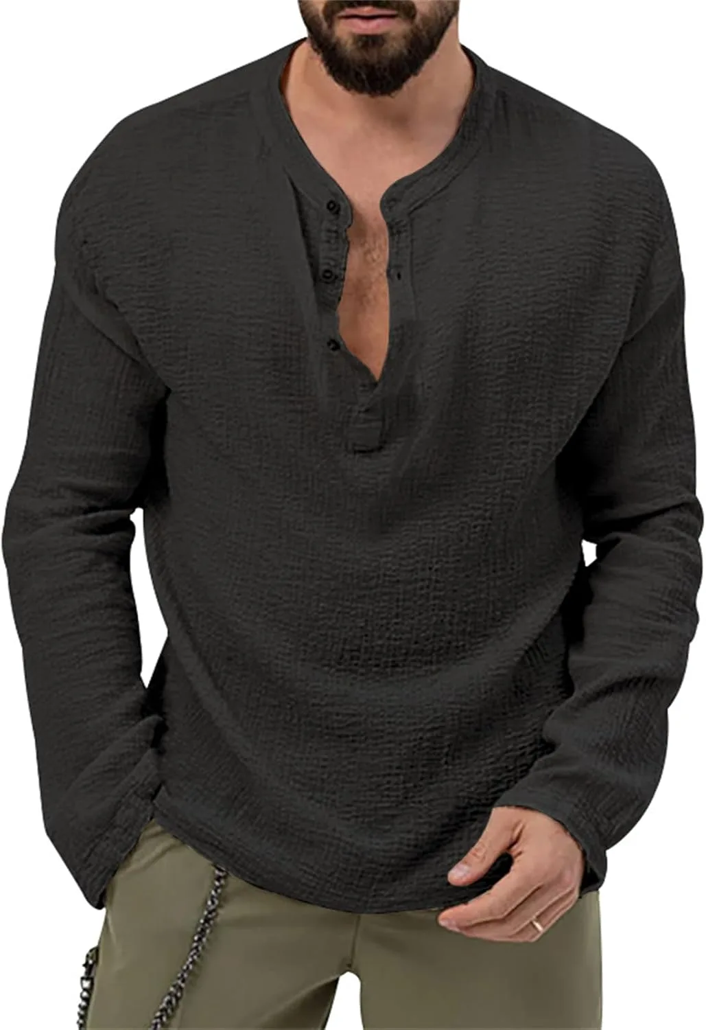 

Мужская футболка-поло с длинным рукавом и V-образным вырезом YSERB