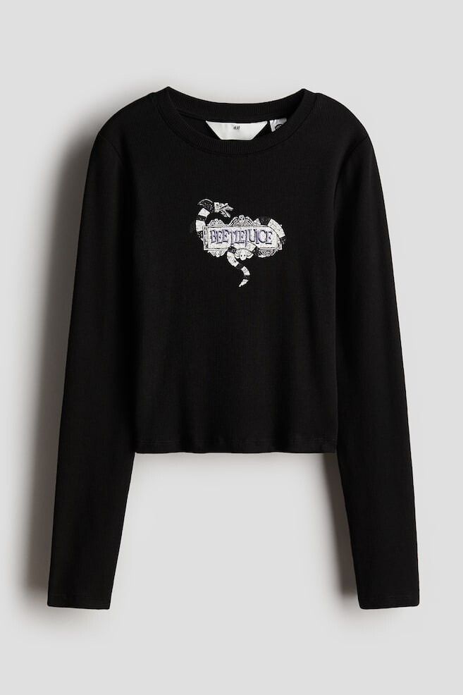 

Рубашка из джерси с мотивным принтом H&M, черный