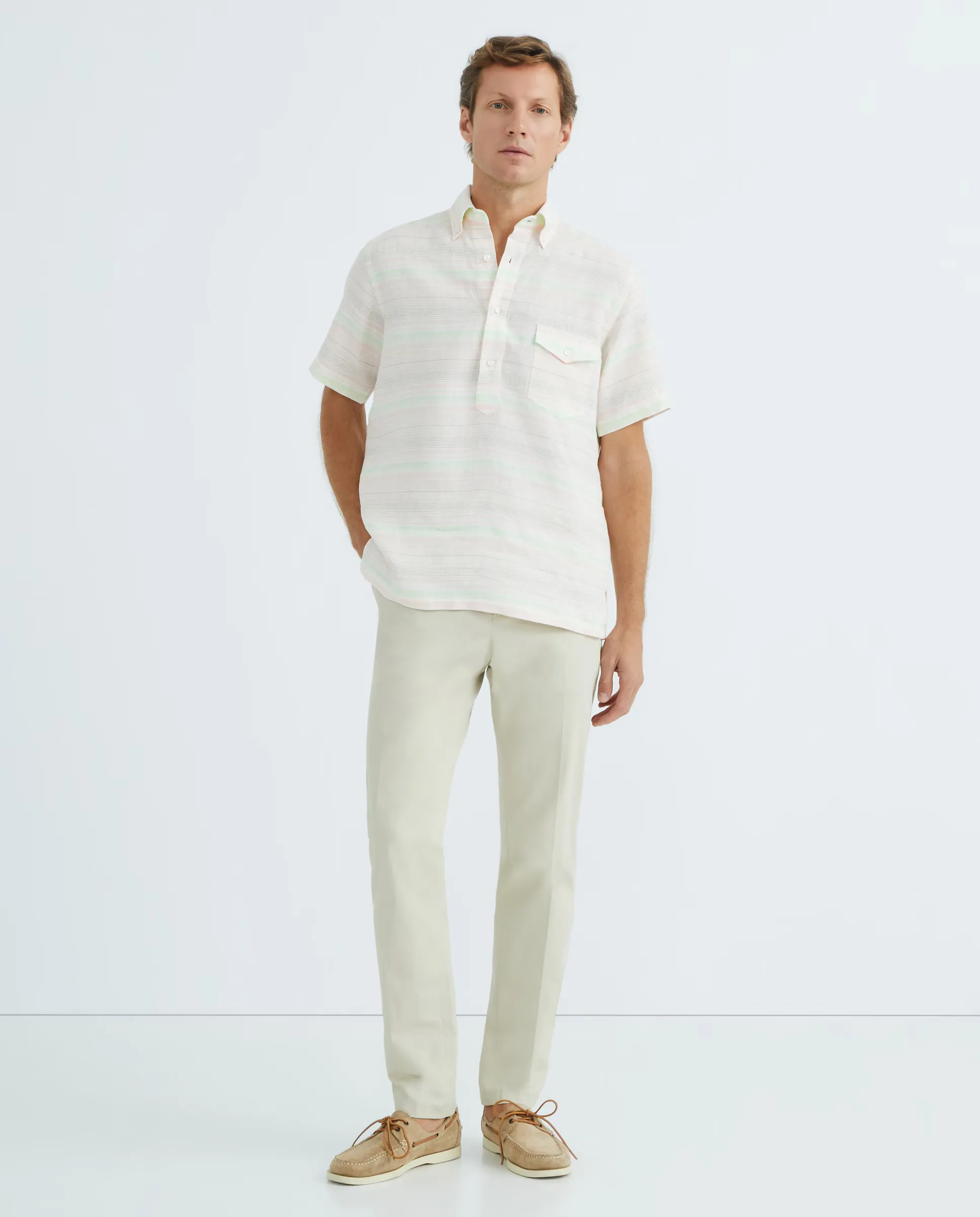 

Брюки мужские классические regular fit из смеси шерсти и полиэстера гладкие синие Mirto, цвет Piedra