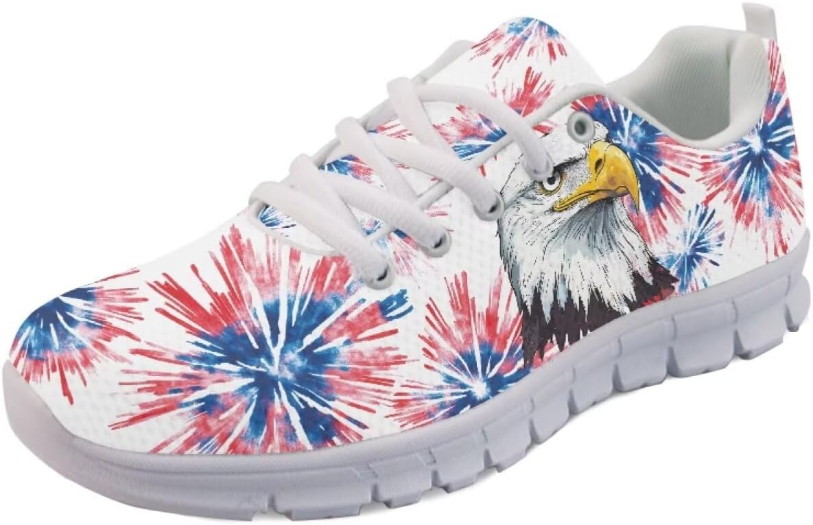 

Винтажные кроссовки с американским флагом для мужчин и женщин кроссовки 4 июля Легкие беговые, теннисные и спортивные кроссовки Getelinseng, Bold Eagle American Flag