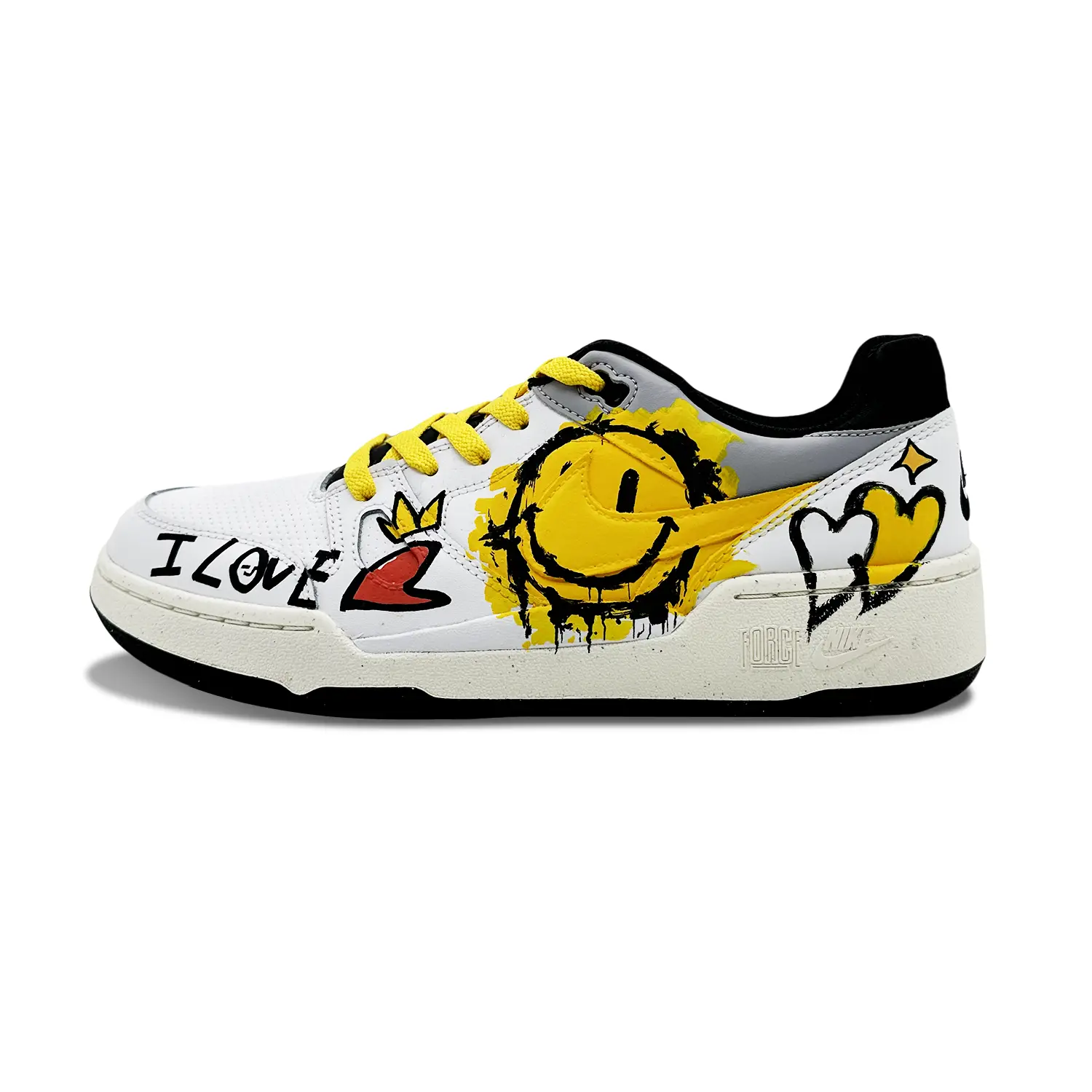 

Кроссовки Nike Full Force Skateboarding Shoes Men Low-top White And Yellow, белый/желтый