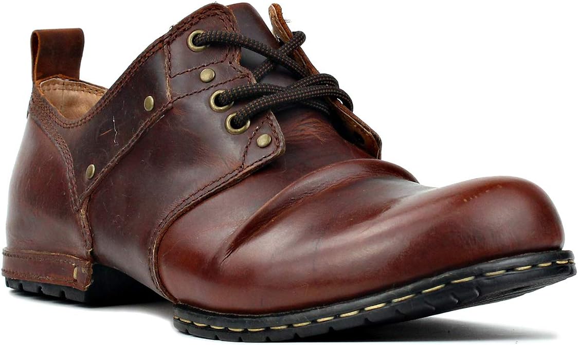 

Мужские мотоботы OSSTONE, модные шнурованные кожаные чукка, повседневная обувь OS-6015-1-RED-BROWN-R, красный