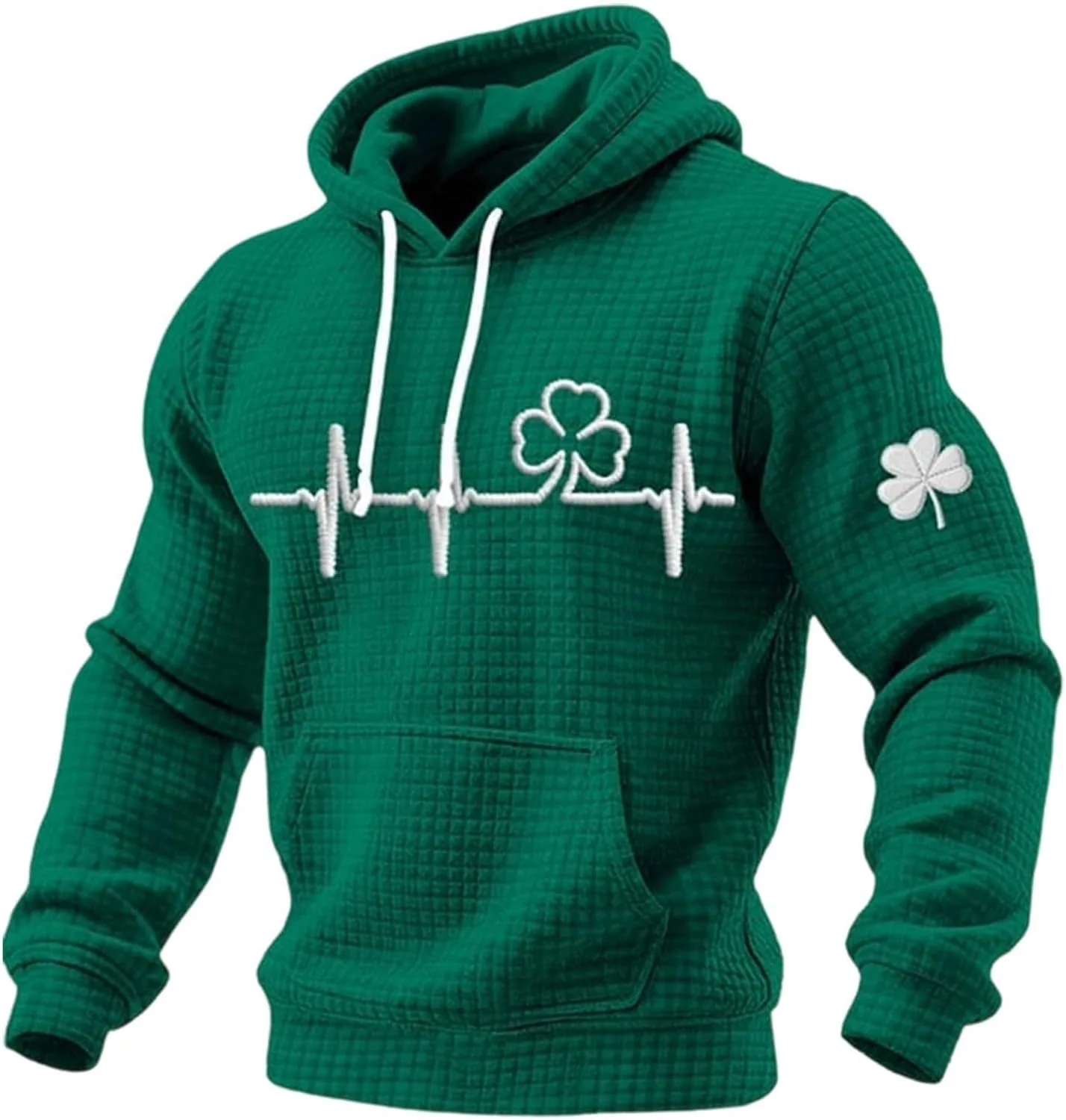 

Свитшот St. Patrick's Day с карманом, летний, с капюшоном и шнурком