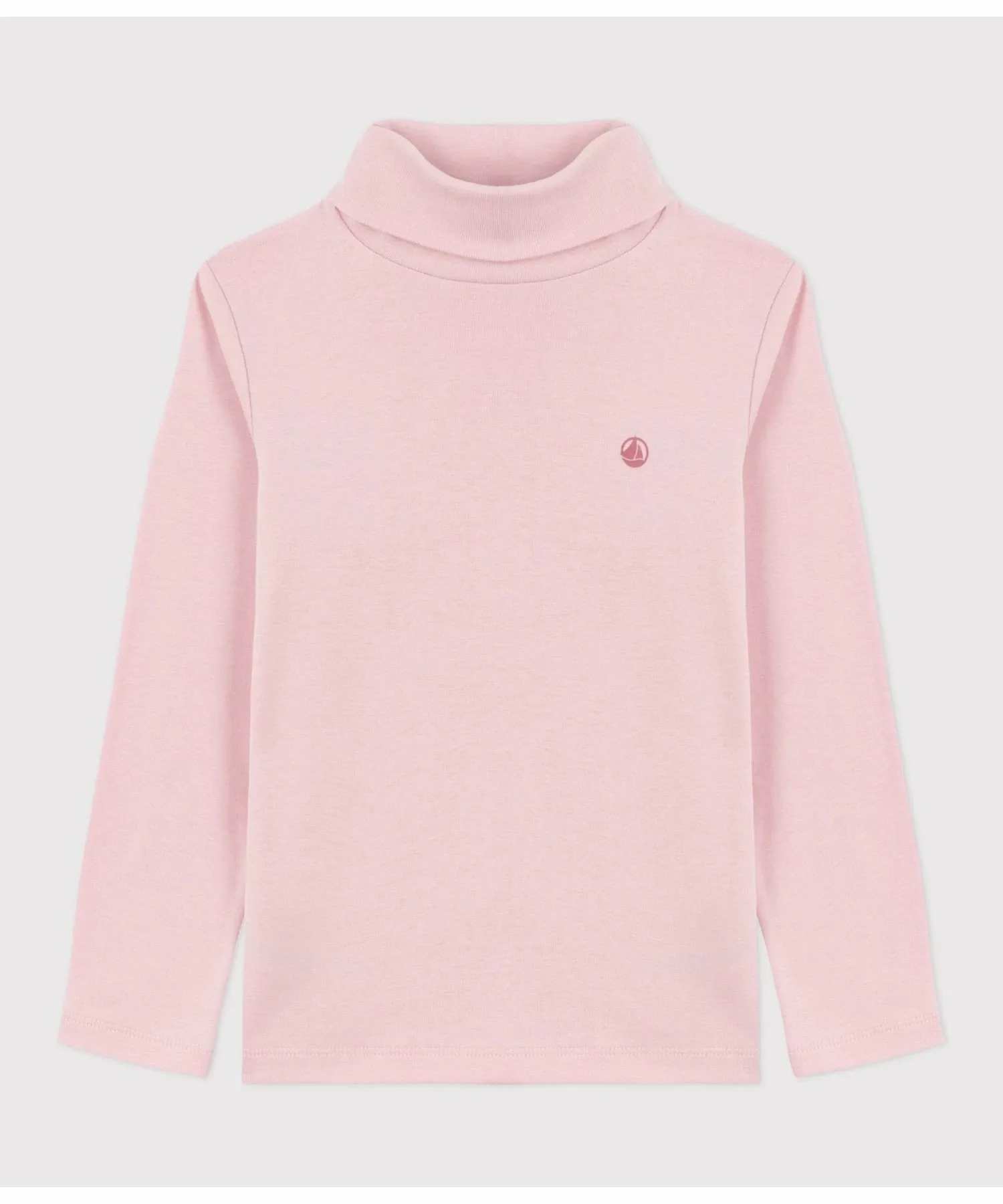 Футболка с длинными рукавами и высоким воротником PETIT BATEAU, Light Pink