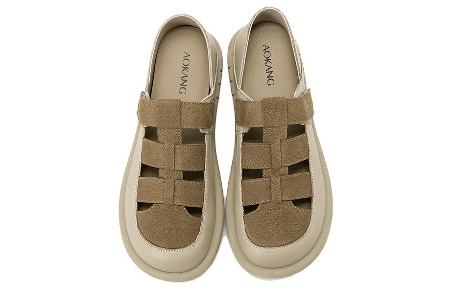 Туфли женские повседневные Women's Casual Shoes Women's Khaki Apricot Aokang — фото 4