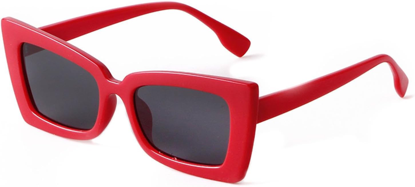 

Винтажные женские солнцезащитные очки в крупной оправе, сексуальные, ретро, ​​«кошачий глаз», солнцезащитные очки 90-х, белые, розовые, модные, квадратные WNCKSQ, C4 Red Gray