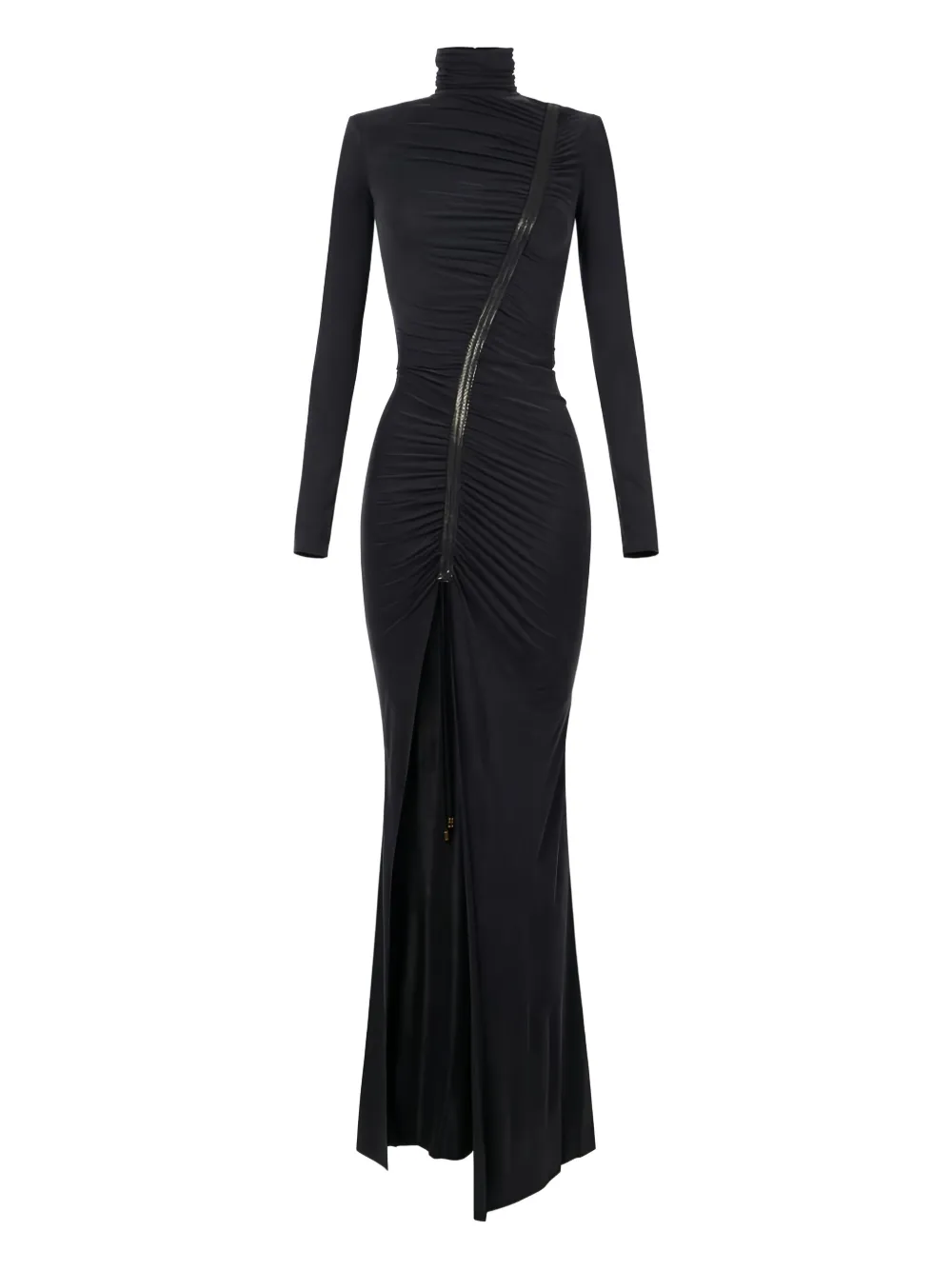 

Макси-платье с драпировкой и высоким воротом Elisabetta Franchi, черный