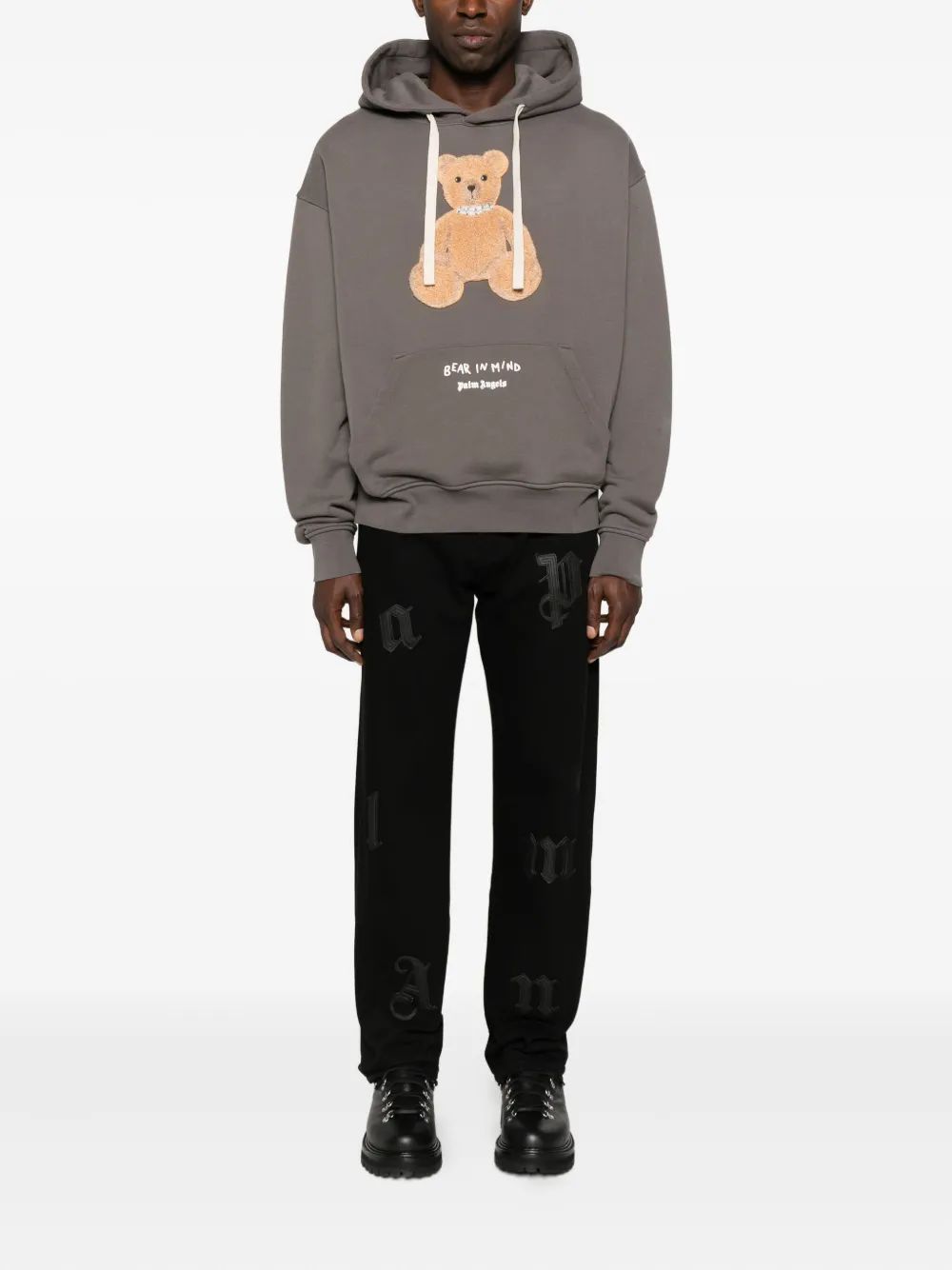 

Худи с принтом медведя PALM ANGELS, серый