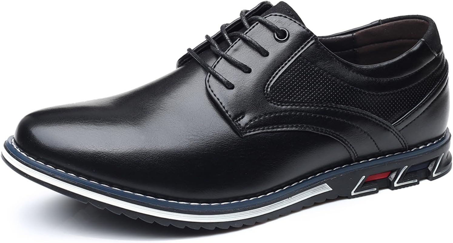 

Мужские классические туфли Повседневные оксфорды дерби Ортопедические кожаные туфли Удобные кроссовки для ходьбы Деловые офисные лоферы балетки Momeca, черный