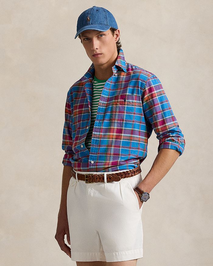 

Рубашка в клетку классического кроя Polo Ralph Lauren, синий
