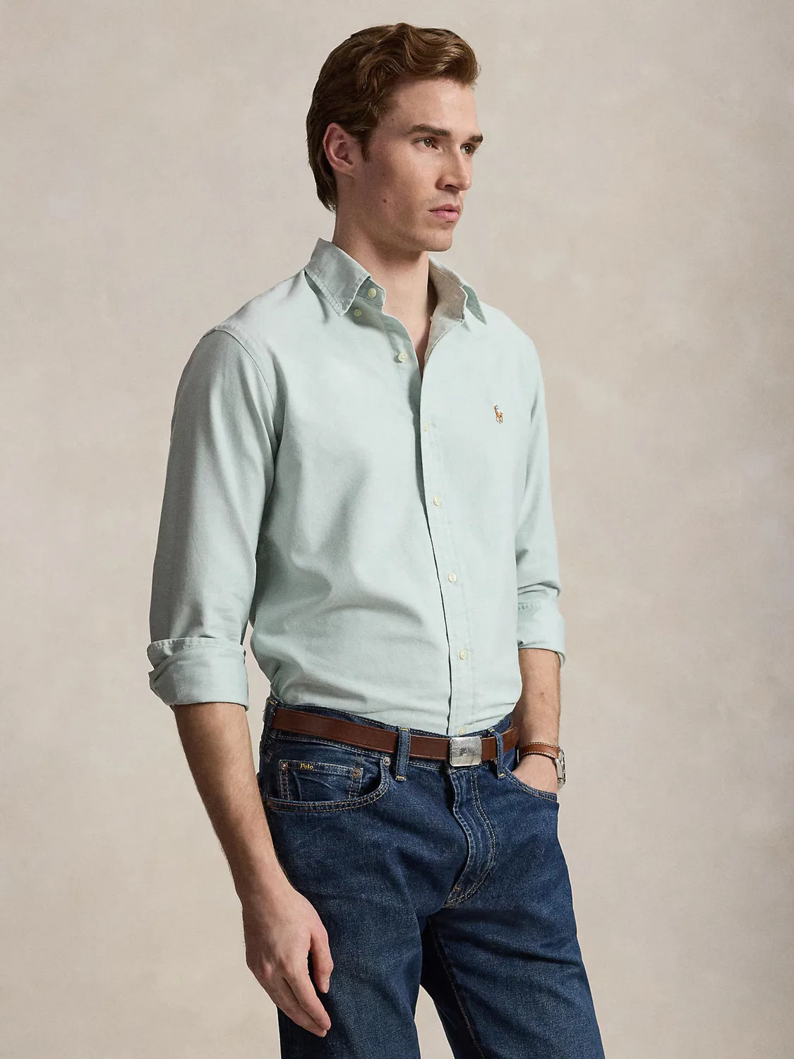 Рубашка приталенного кроя на пуговицах Polo Ralph Lauren, Mint — фото 3
