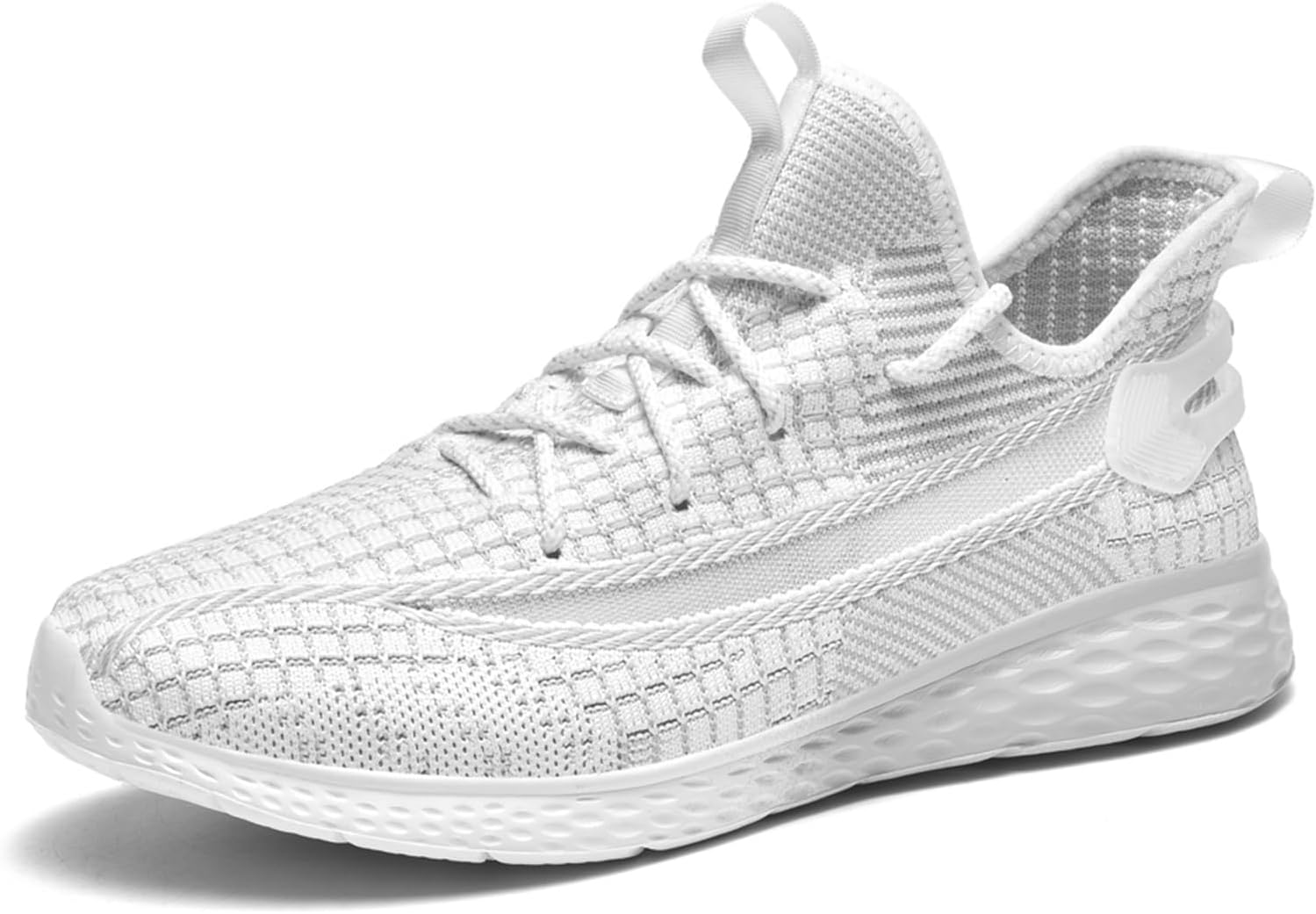 

Мужские слипоны для ходьбы, легкие, дышащие, противоскользящие кроссовки для бега, повседневные кроссовки с мягкой подошвой Abborora, белый