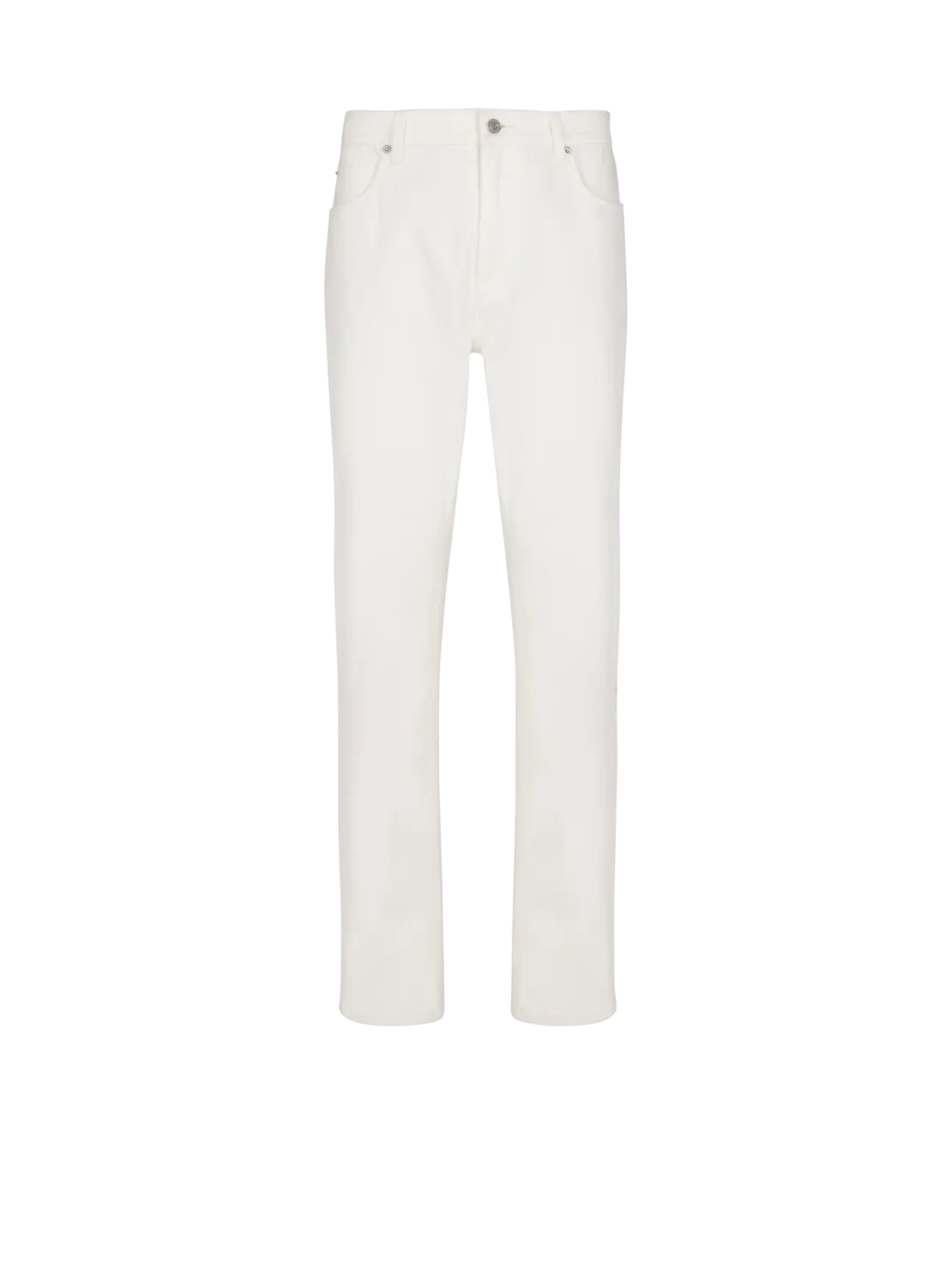 

Белые джинсы из денима прямого кроя Balmain