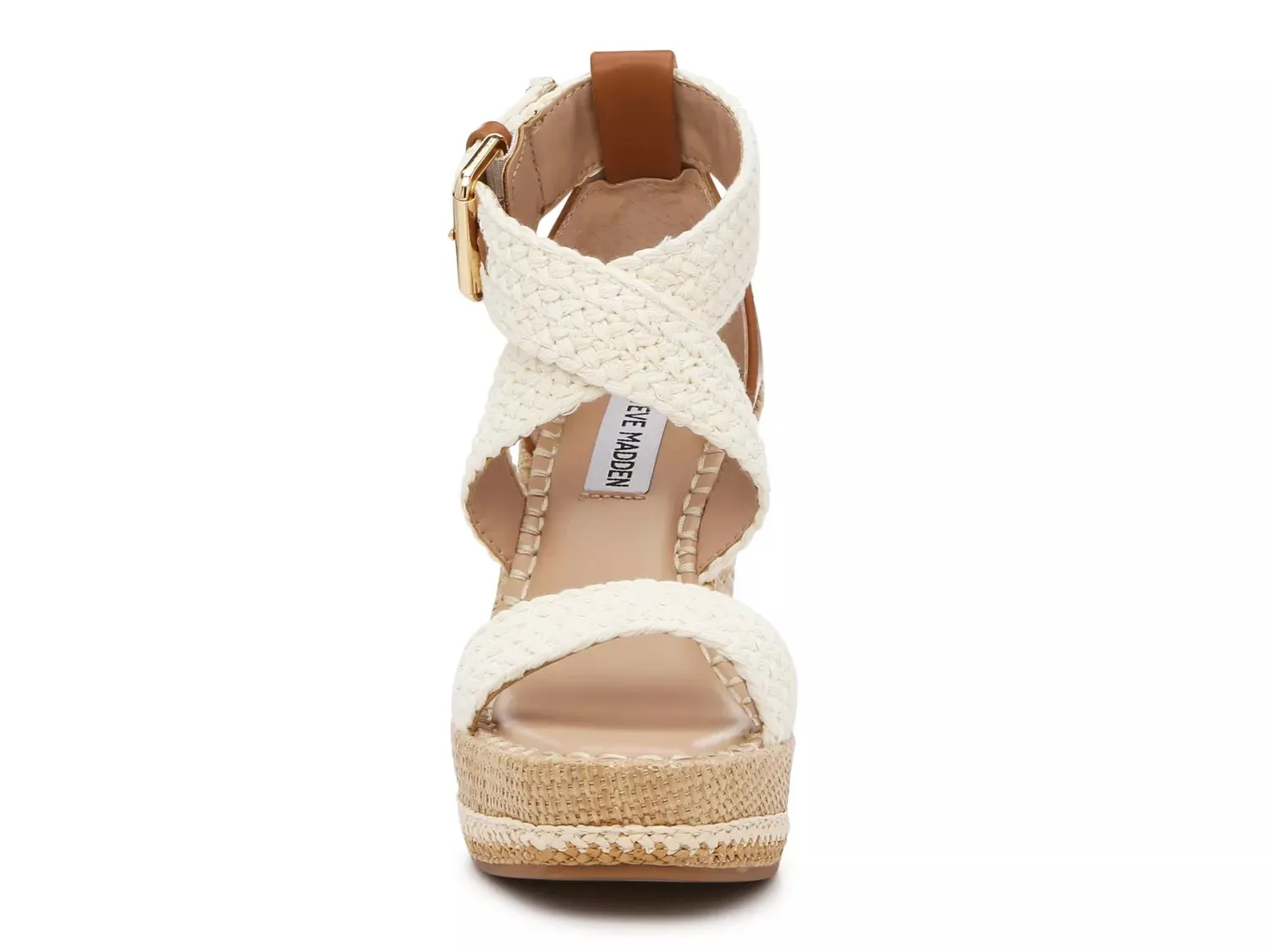 Босоножки Steve Madden Cali на танкетке, натуральный коричневый/белый — фото 2