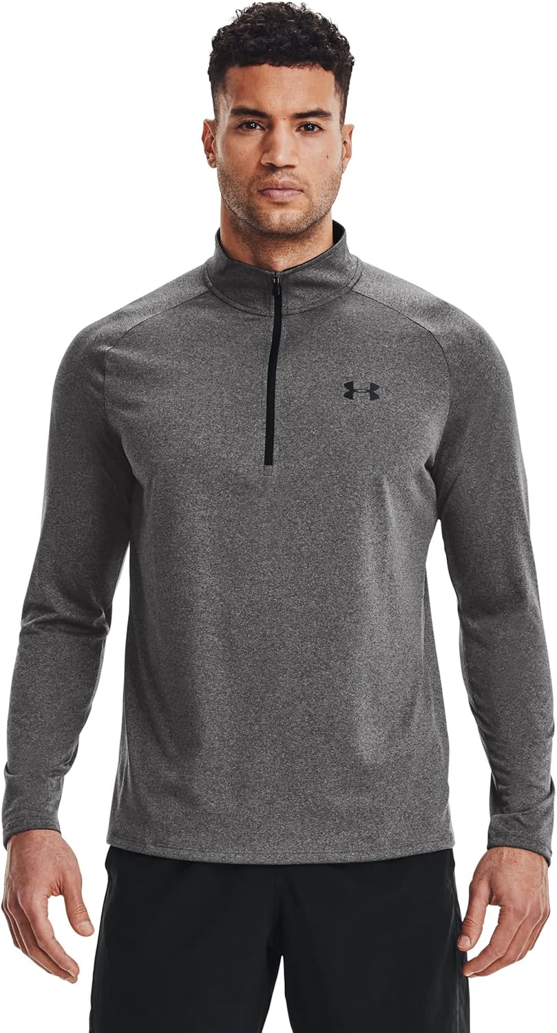 

Футболка Under Armour Men's Tech 2.0 ½ Zip, Carbon Heather (090)/Black, Черный, Футболка Under Armour Men's Tech 2.0 ½ Zip, Carbon Heather (090)/Black