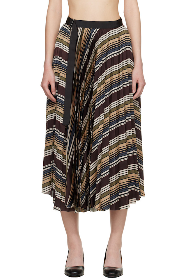 

Sacai Многоцветная юбка миди в горизонтальную полоску