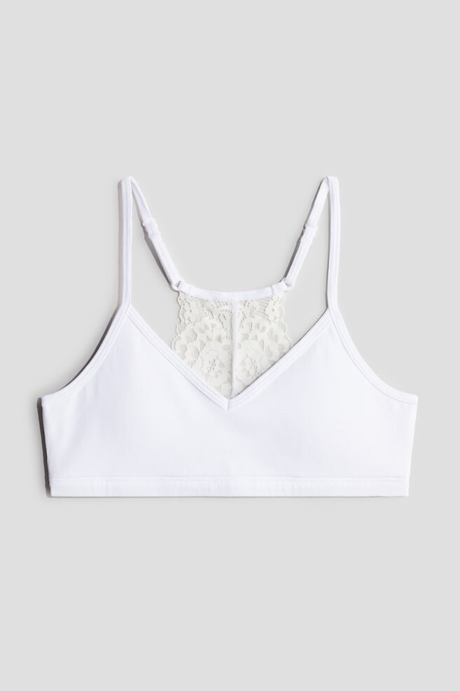 

Укороченный топ с кружевной отделкой H&M, белый