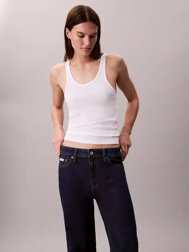Фирменные прямые джинсы 90-х, насыщенный индиго Calvin Klein