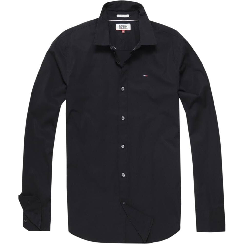 

Рубашка с длинным рукавом Tommy Jeans Original Stretch Slim Fit, черный