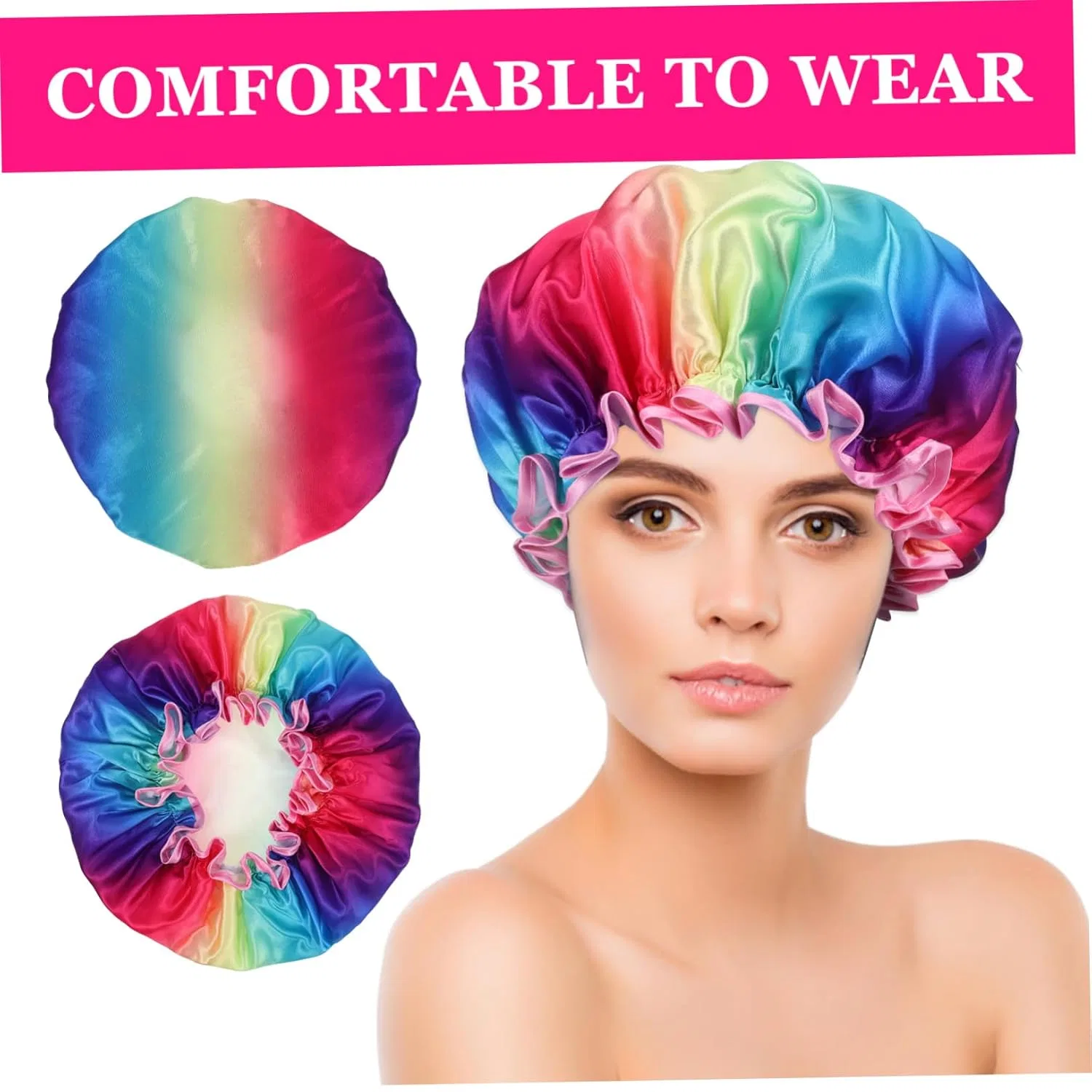 Шапочка для душа FRCOLOR из двухслойного сатина Frcolor — фото 3
