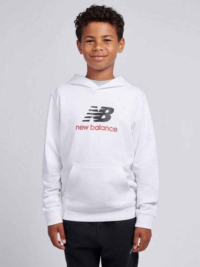 

Детская худи с логотипом из хлопка New Balance, Bright White