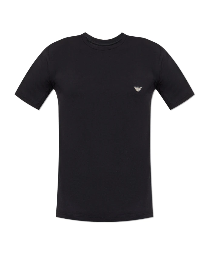 

Футболка-Нижнее белье с вышитым логотипом Emporio Armani, черный