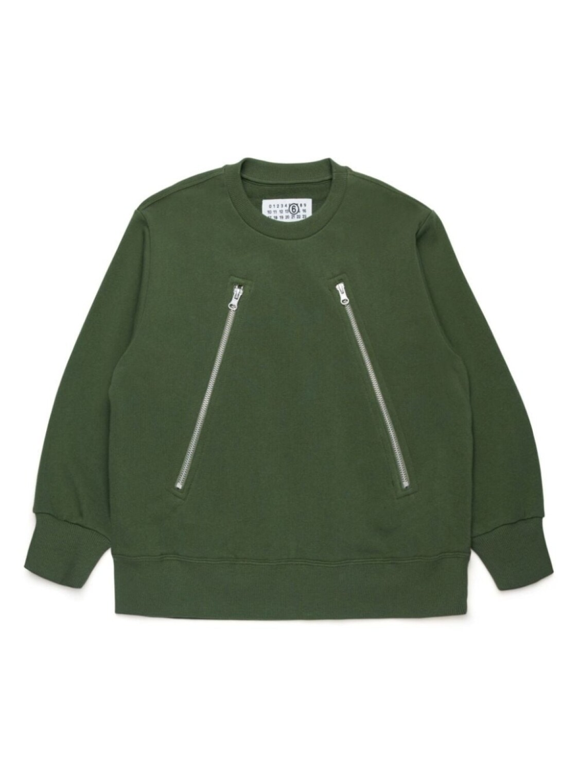 

MM6 Maison Margiela Kids хлопковая толстовка с застежкой-молнией, зеленый